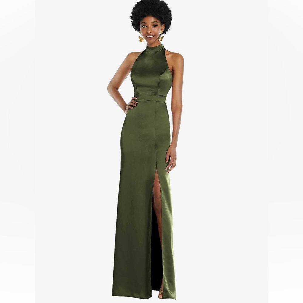 LOVELY Open Back Charmeuse Dress